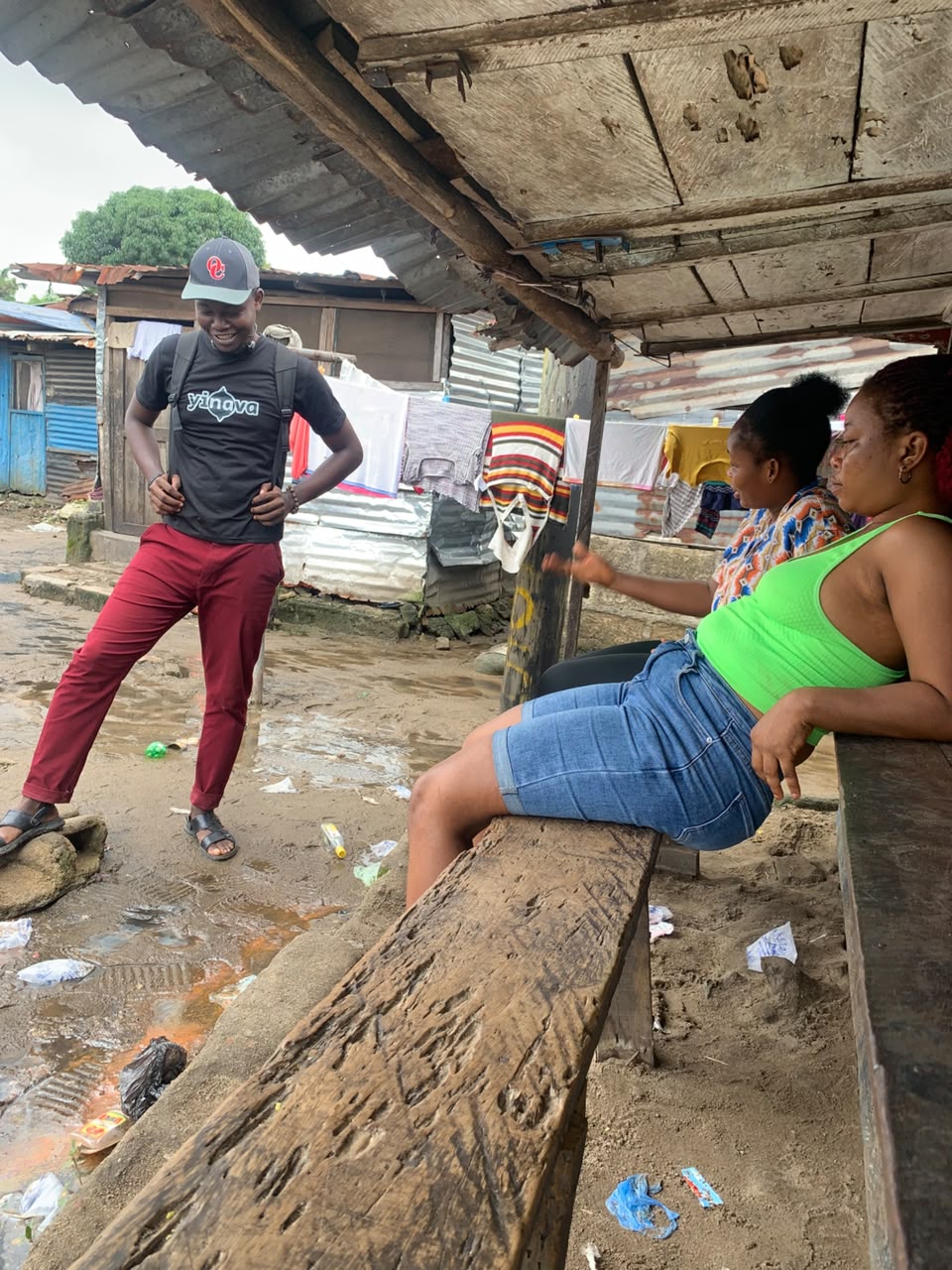 Women sharing their household cooking needs with a Yinava representative