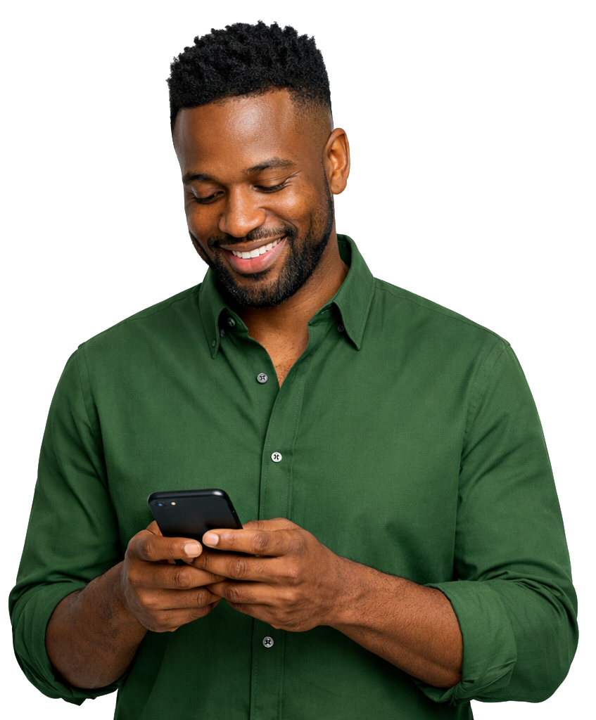 Professional using Yinava on a smartphone